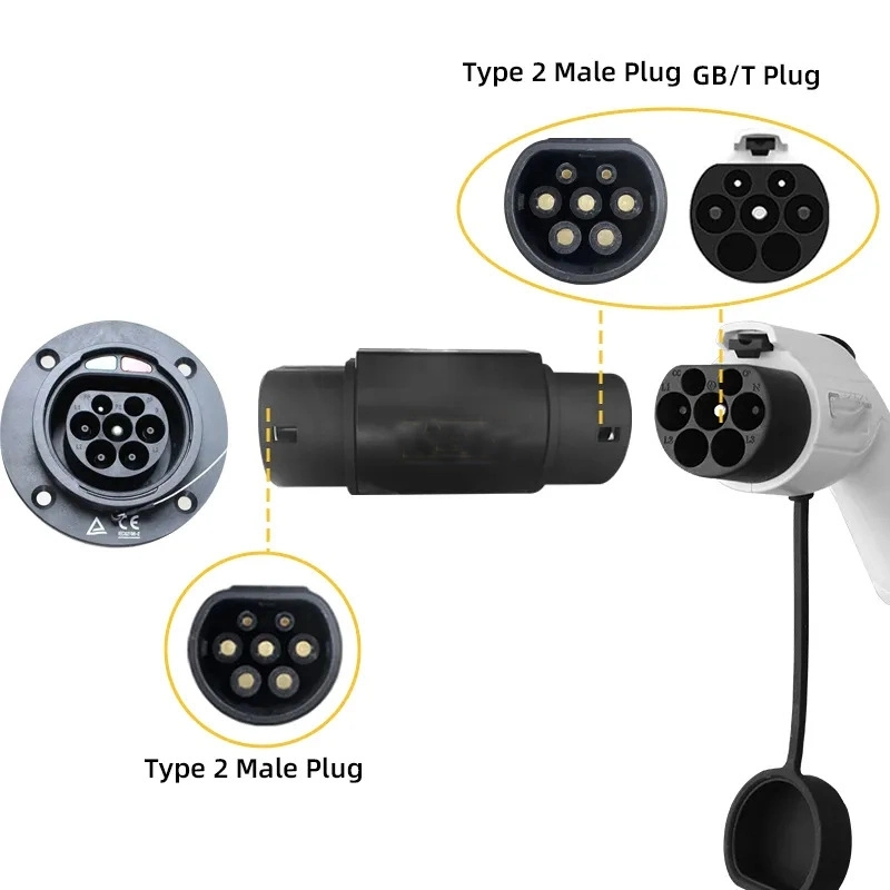 Gbt to Type 2 EV Adapter 32A 22kw for Electric Car EV Charger