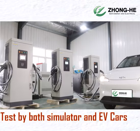 60kw 80kw 100kw 120kw 160kw 200kw Armas duplas Estação de carregamento de carregador EV CCS1 CCS2 Chademo GB/T Tipos de saída 150
