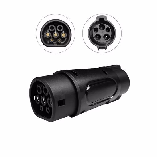 Saej1772 Tipo 1 para IEC62196 Tipo 2 32A Adaptador de carregador EV Adaptador de carregamento de carro elétrico AC